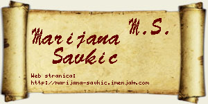 Marijana Savkić vizit kartica